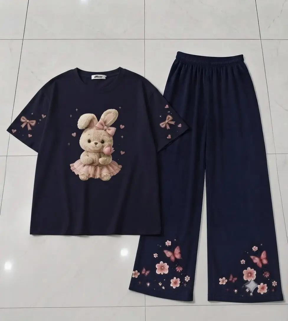 2 Pcs Women's Stitched Cotton Jersey Printed Night Suit