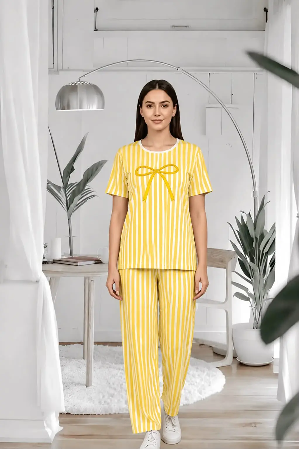 2 Pcs Women's Stitched Jersey Printed Night Suit