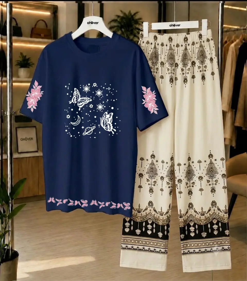 2 Pcs Women's Stitched Cotton Jersey Printed Night Suit