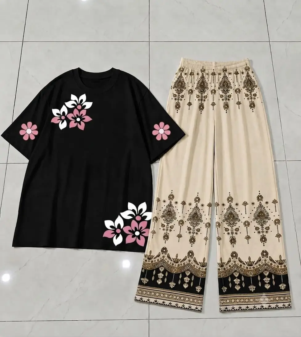2 Pcs Women's Stitched Cotton Jersey Printed Night Suit