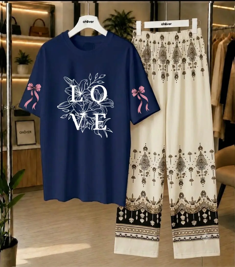 2 Pcs Women's Stitched Cotton Jersey Printed Night Suit