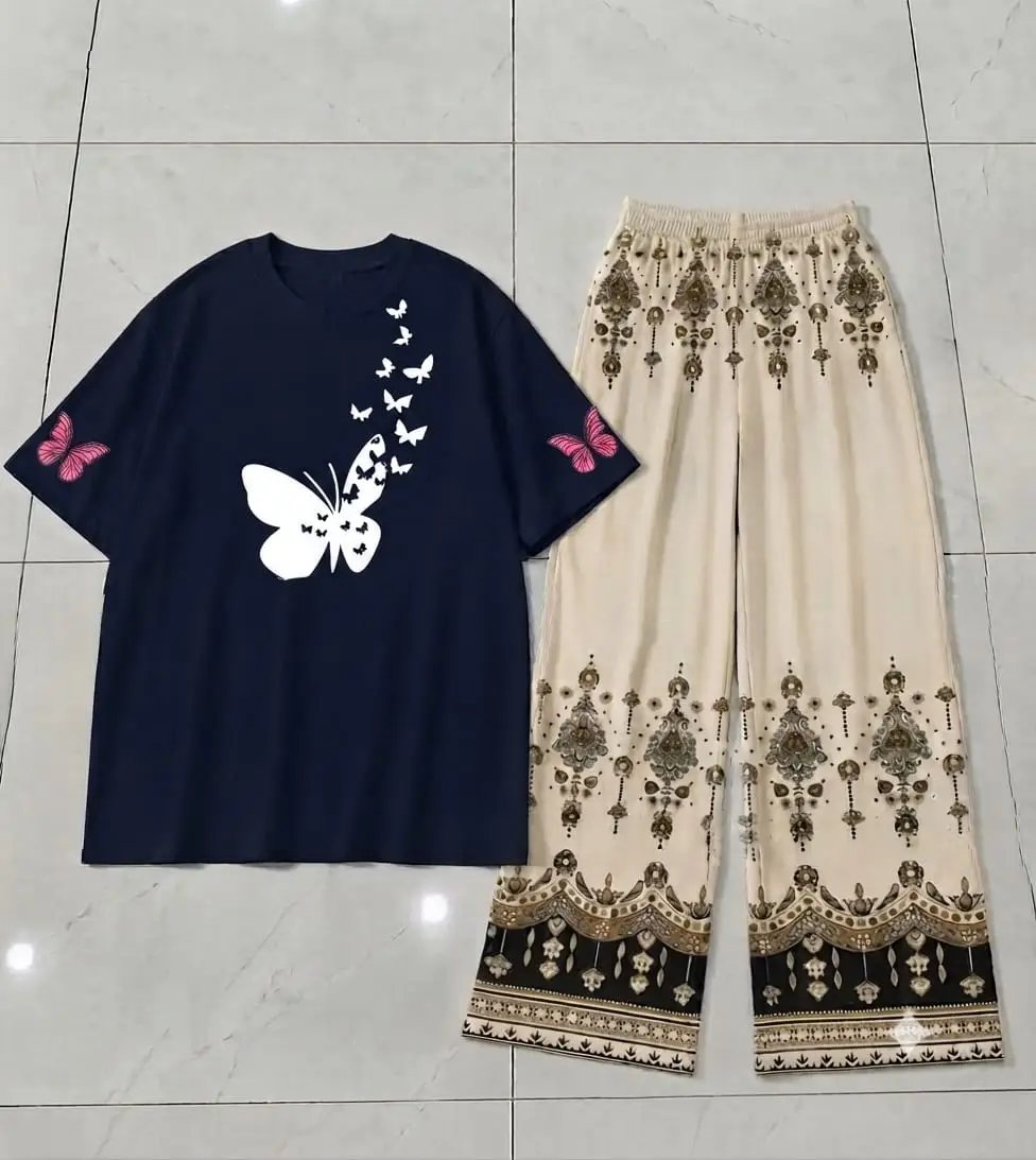 2 Pcs Women's Stitched Cotton Jersey Printed Night Suit
