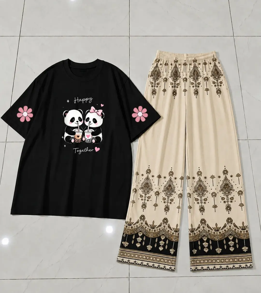 2 Pcs Women's Stitched Cotton Jersey Printed Night Suit