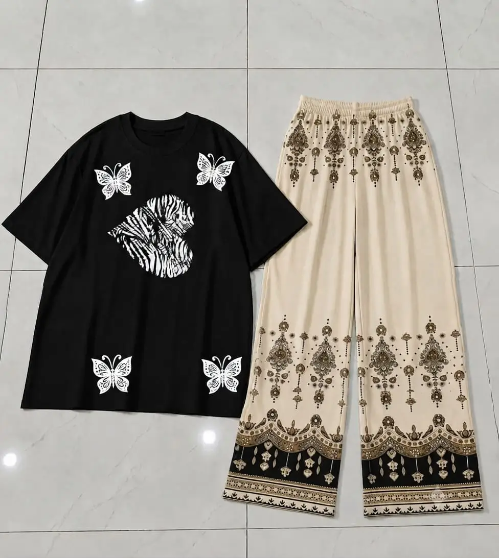2 Pcs Women's Stitched Cotton Jersey Printed Night Suit