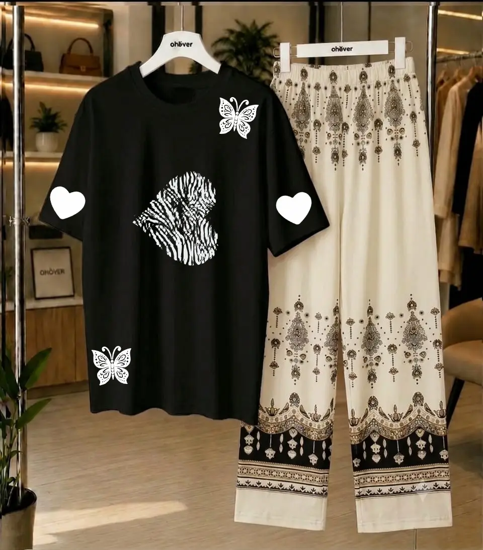 2 Pcs Women's Stitched Cotton Jersey Printed Night Suit