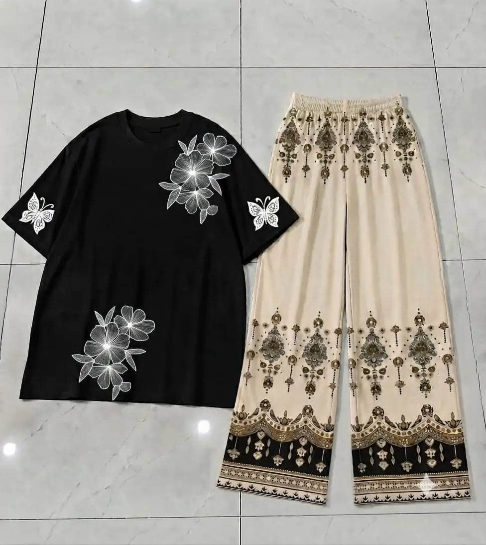 2 Pcs Women's Stitched Cotton Jersey Printed Night Suit