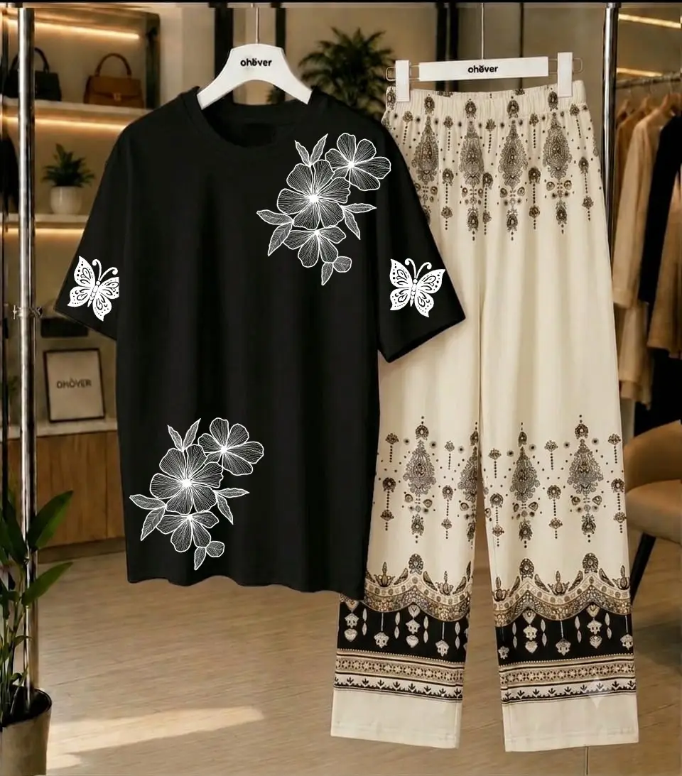 2 Pcs Women's Stitched Cotton Jersey Printed Night Suit
