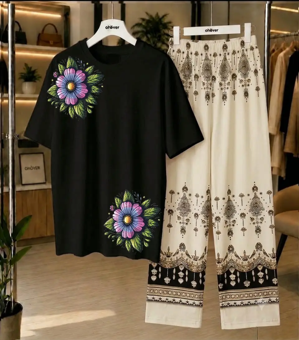 2 Pcs Women's Stitched Cotton Jersey Printed Night Suit