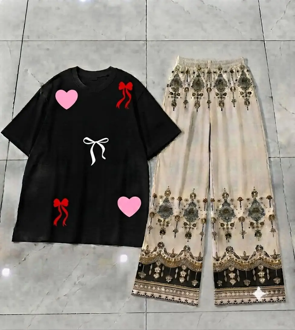 2 Pcs Women's Stitched Cotton Jersey Printed Night Suit