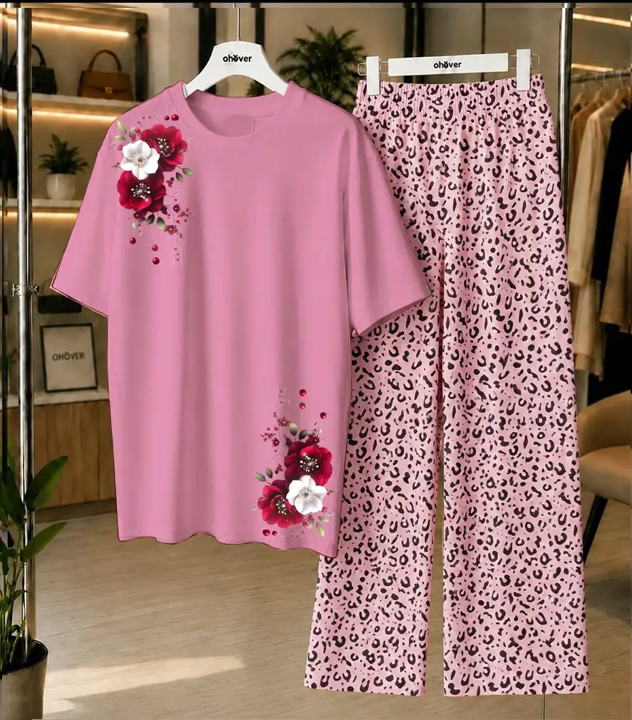 2 Pcs Women's Stitched Cotton Jersey Printed Night Suit