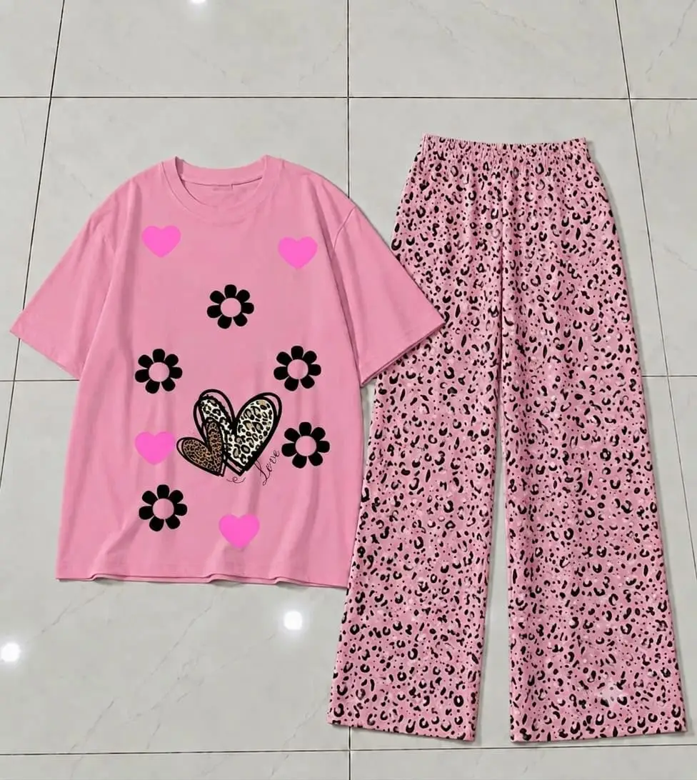 2 Pcs Women's Stitched Cotton Jersey Printed Night Suit