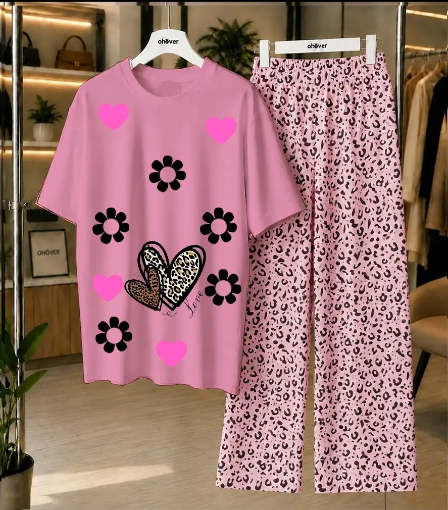 2 Pcs Women's Stitched Cotton Jersey Printed Night Suit