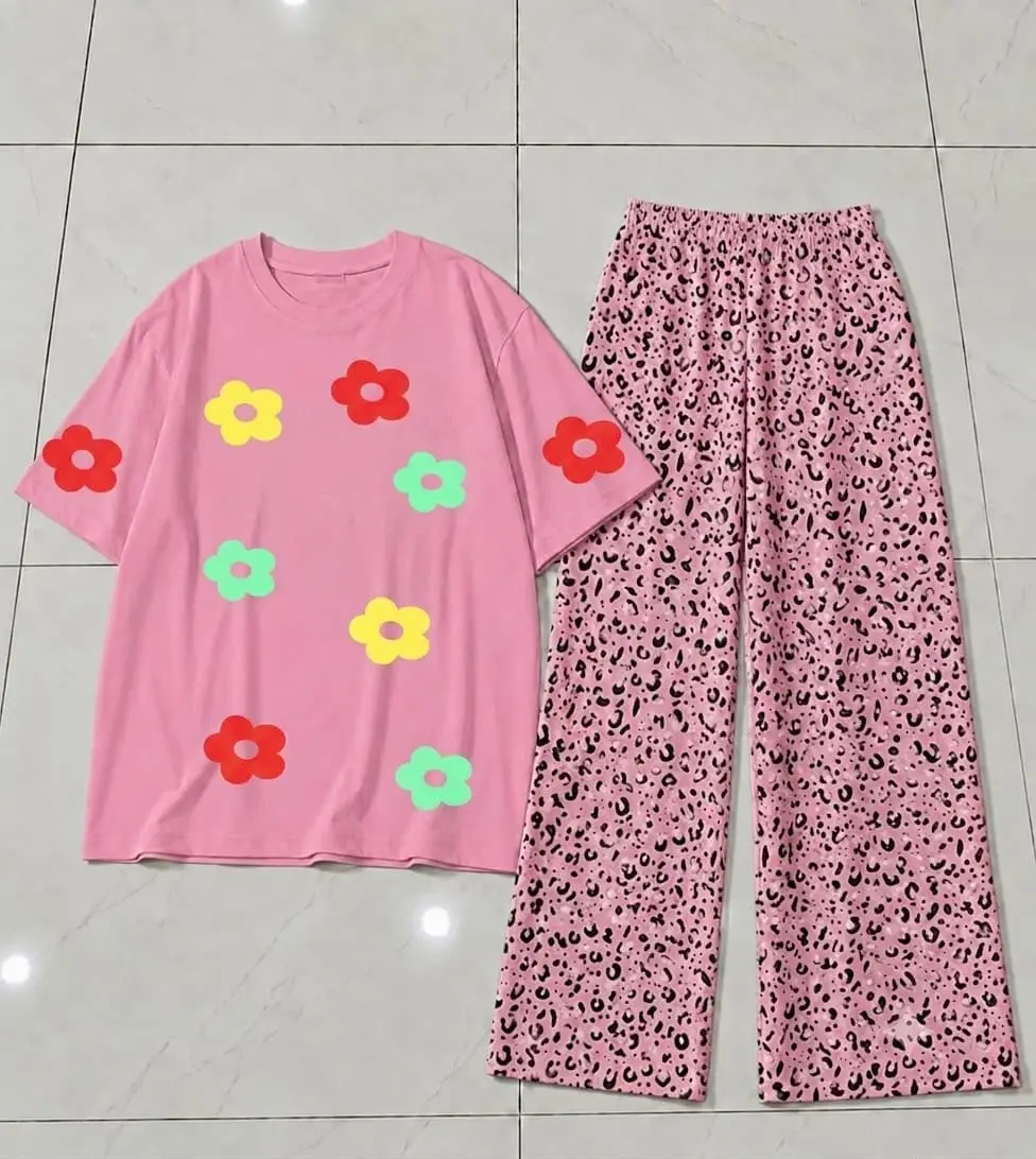 2 Pcs Women's Stitched Cotton Jersey Printed Night Suit