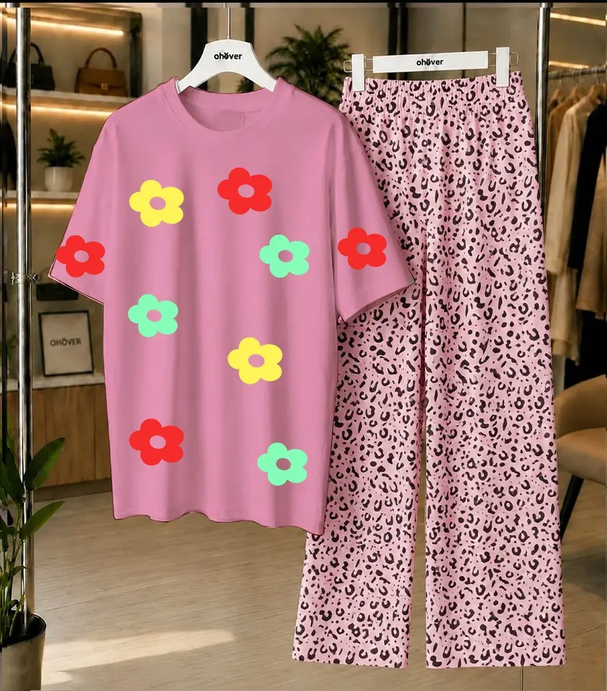 2 Pcs Women's Stitched Cotton Jersey Printed Night Suit