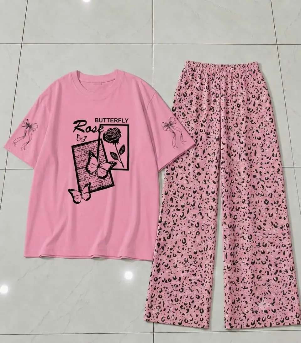 2 Pcs Women's Stitched Cotton Jersey Printed Night Suit