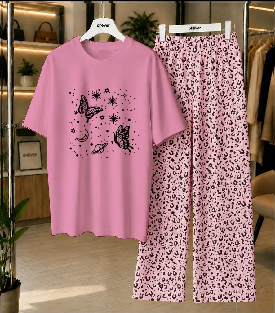 2 Pcs Women's Stitched Cotton Jersey Printed Night Suit