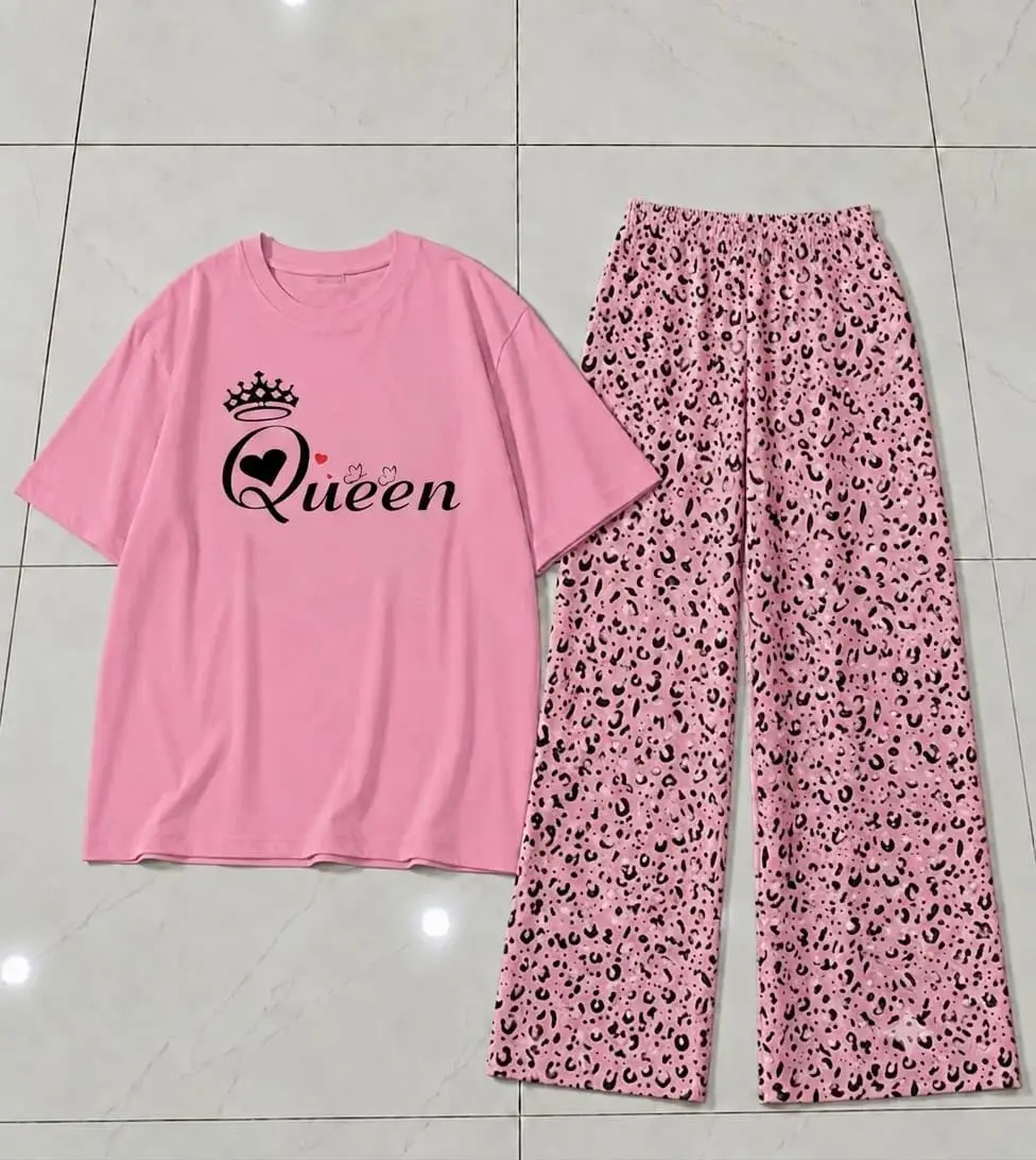 2 Pcs Women's Stitched Cotton Jersey Printed Night Suit