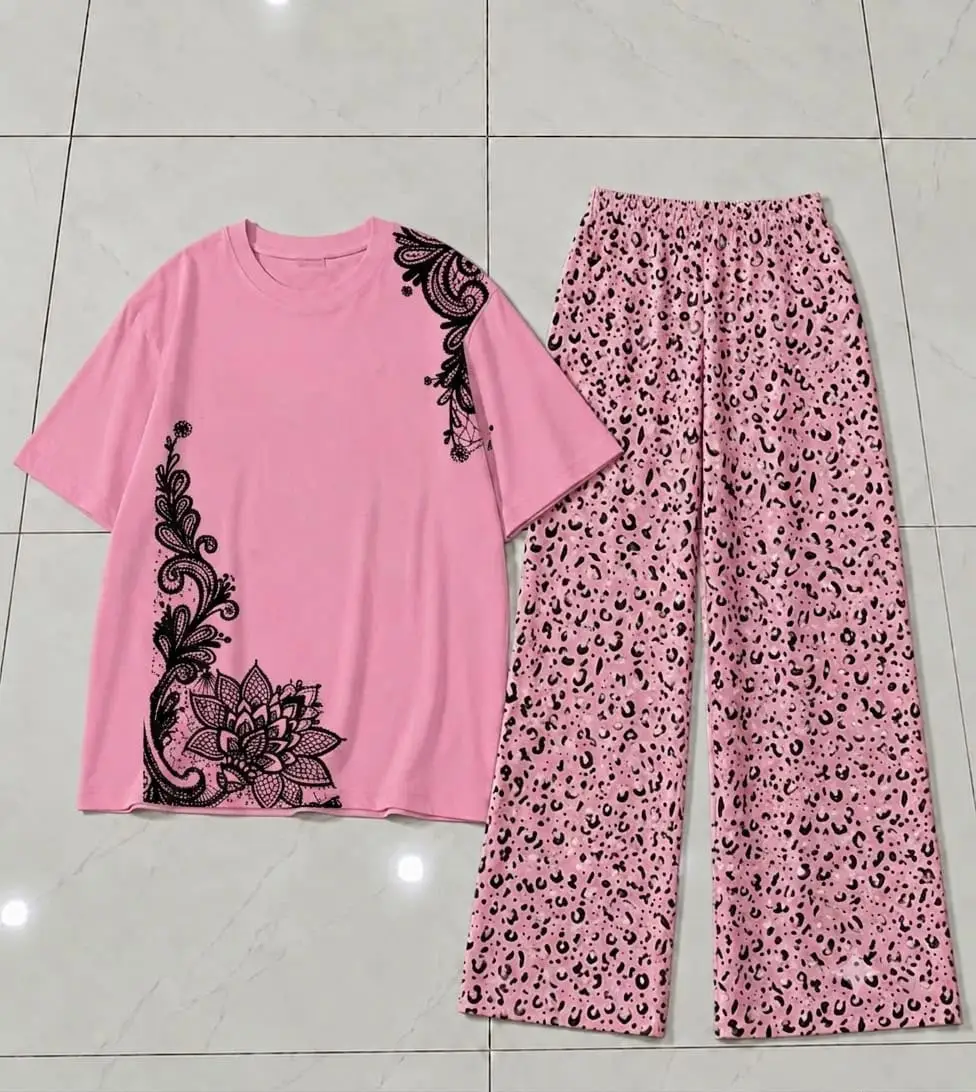 2 Pcs Women's Stitched Cotton Jersey Printed Night Suit