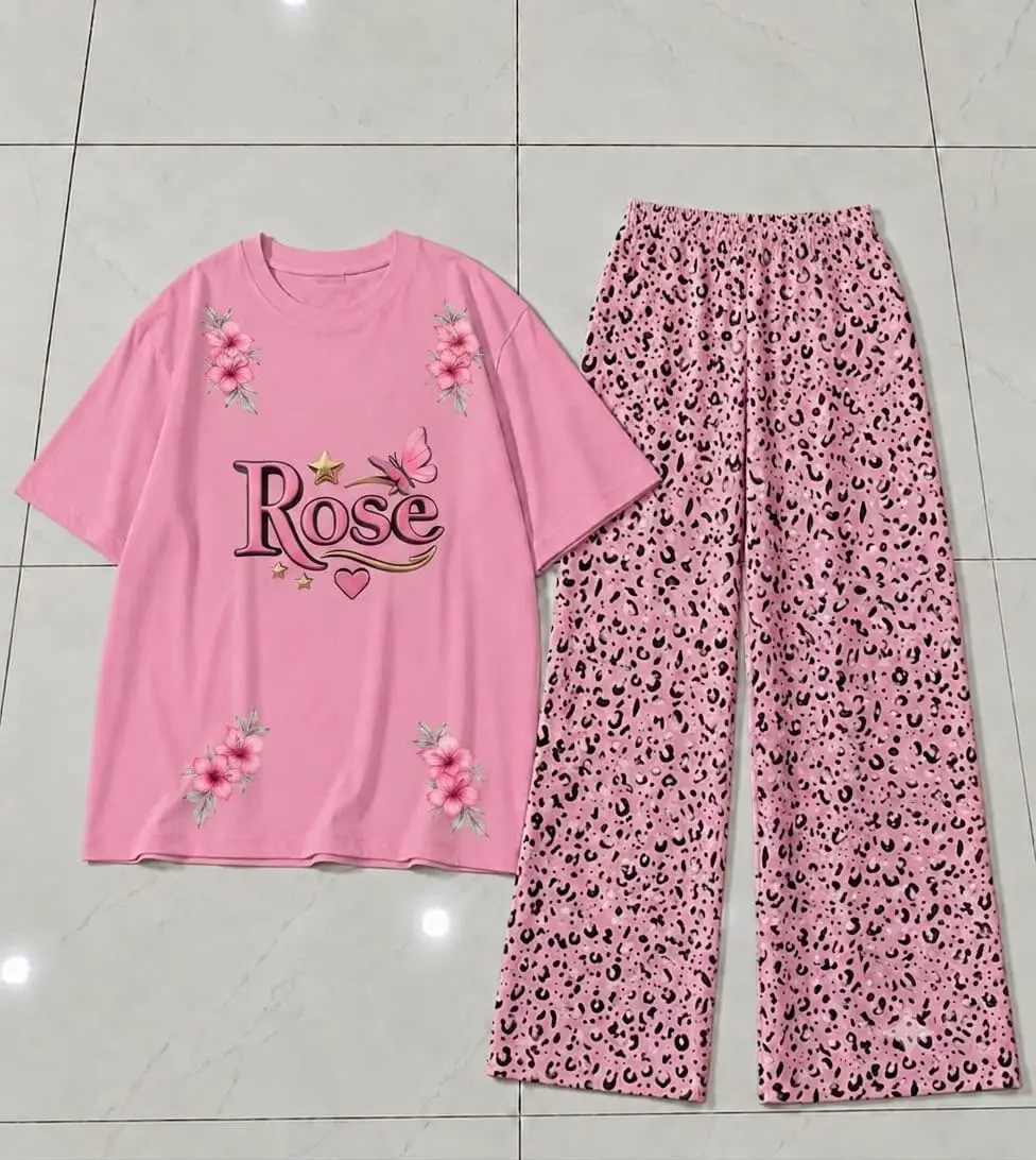 2 Pcs Women's Stitched Cotton Jersey Printed Night Suit