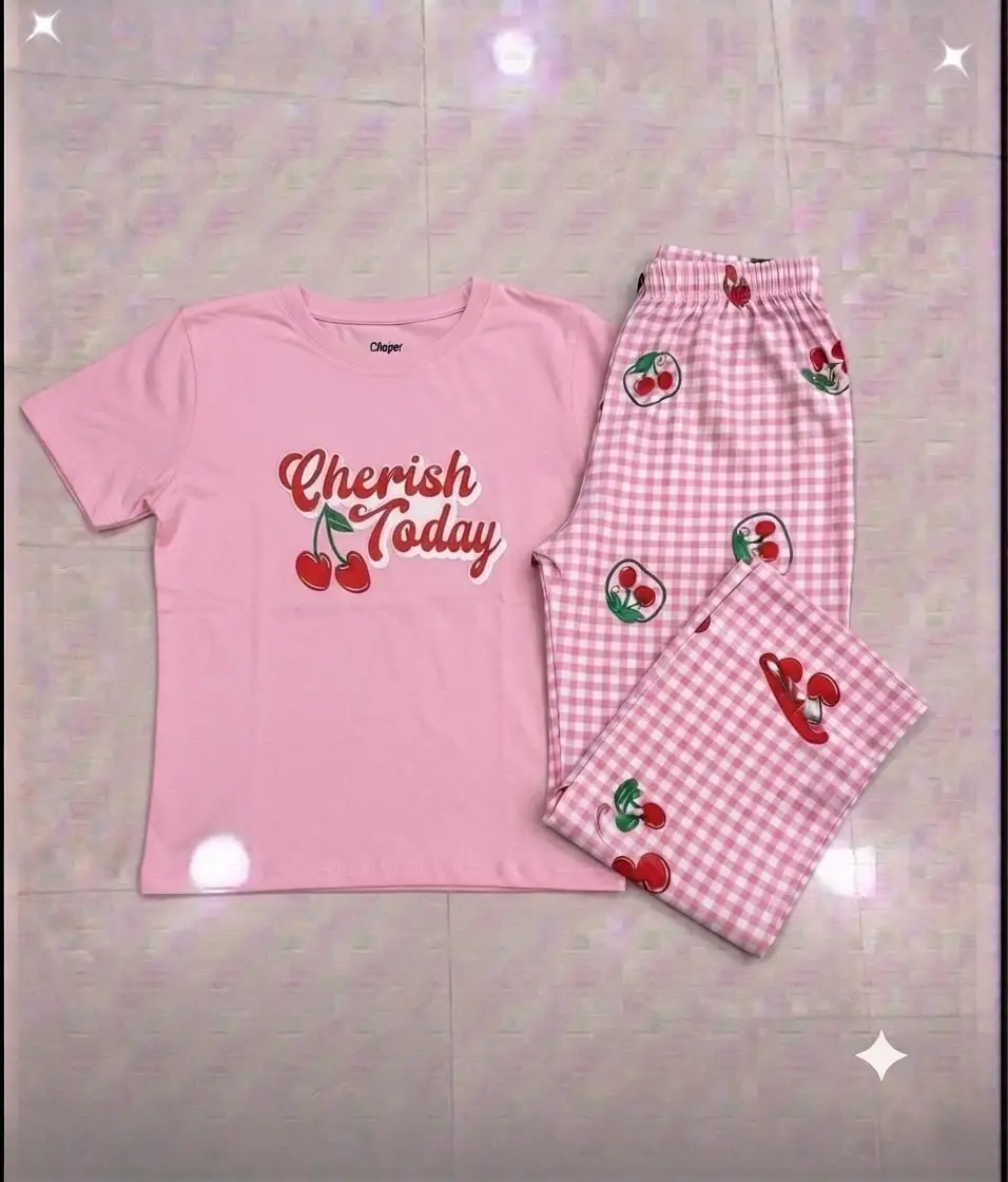 2 Pcs Women's Stitched Jersey Printed Night Suit
