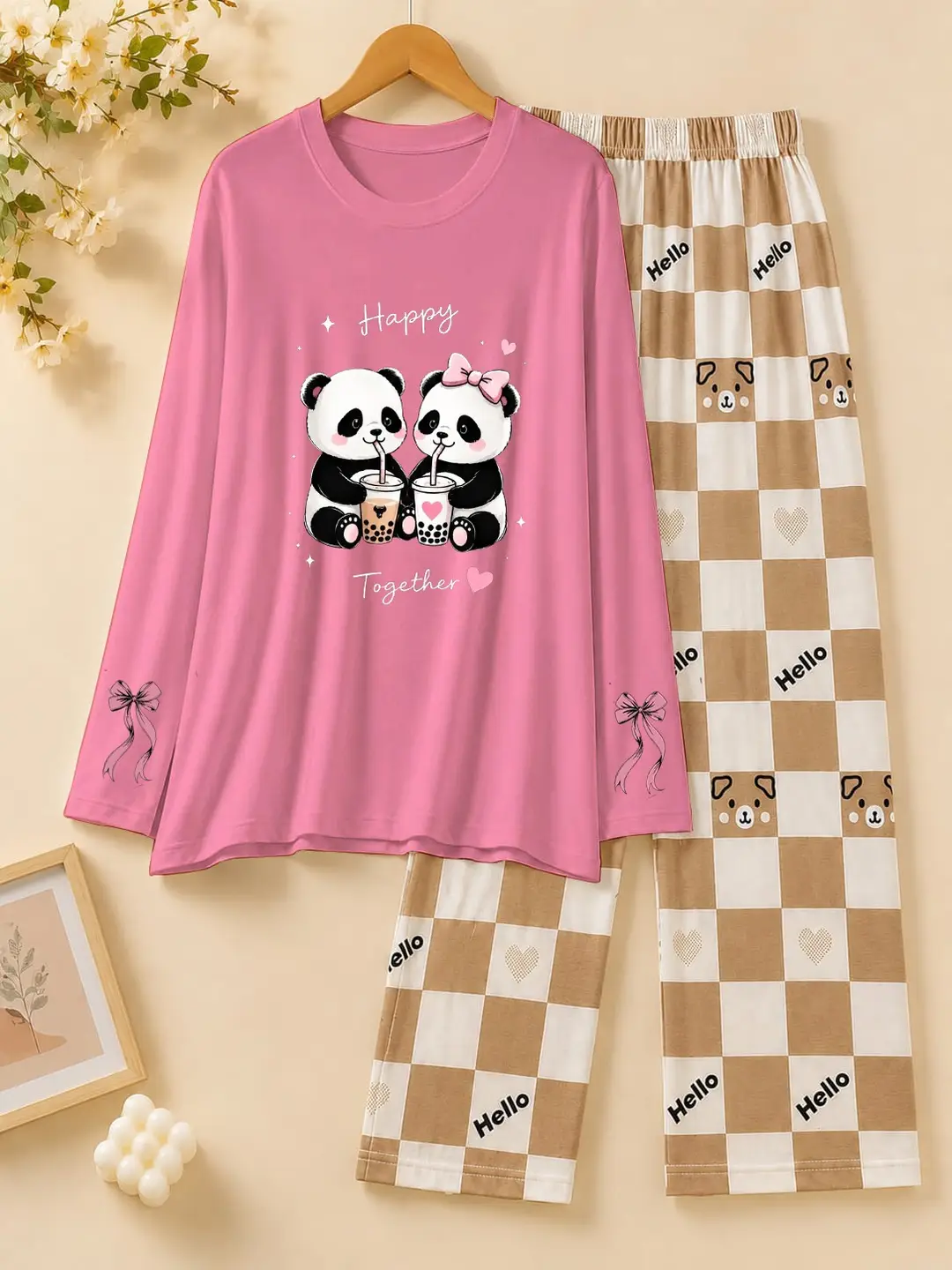 2 Pcs Women's Stitched Jersey Printed Night Suit