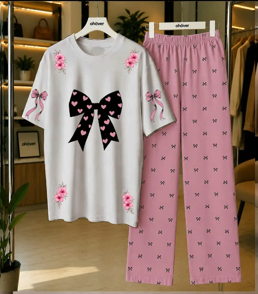 2 Pcs Women's Stitched Cotton Jersey Printed Night Suit