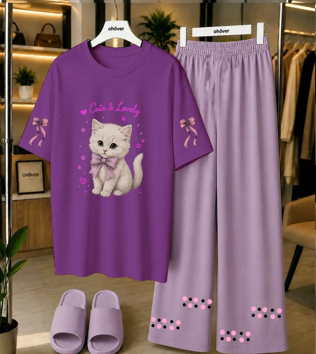 2 Pcs Women's Stitched Cotton Jersey Printed Night Suit