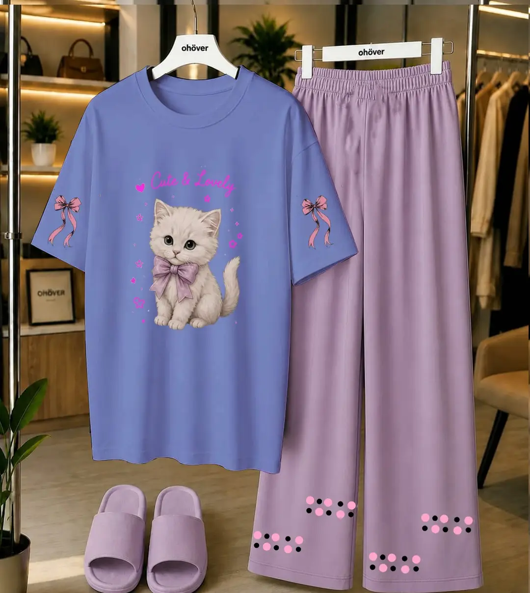 2 Pcs Women's Stitched Cotton Jersey Printed Night Suit