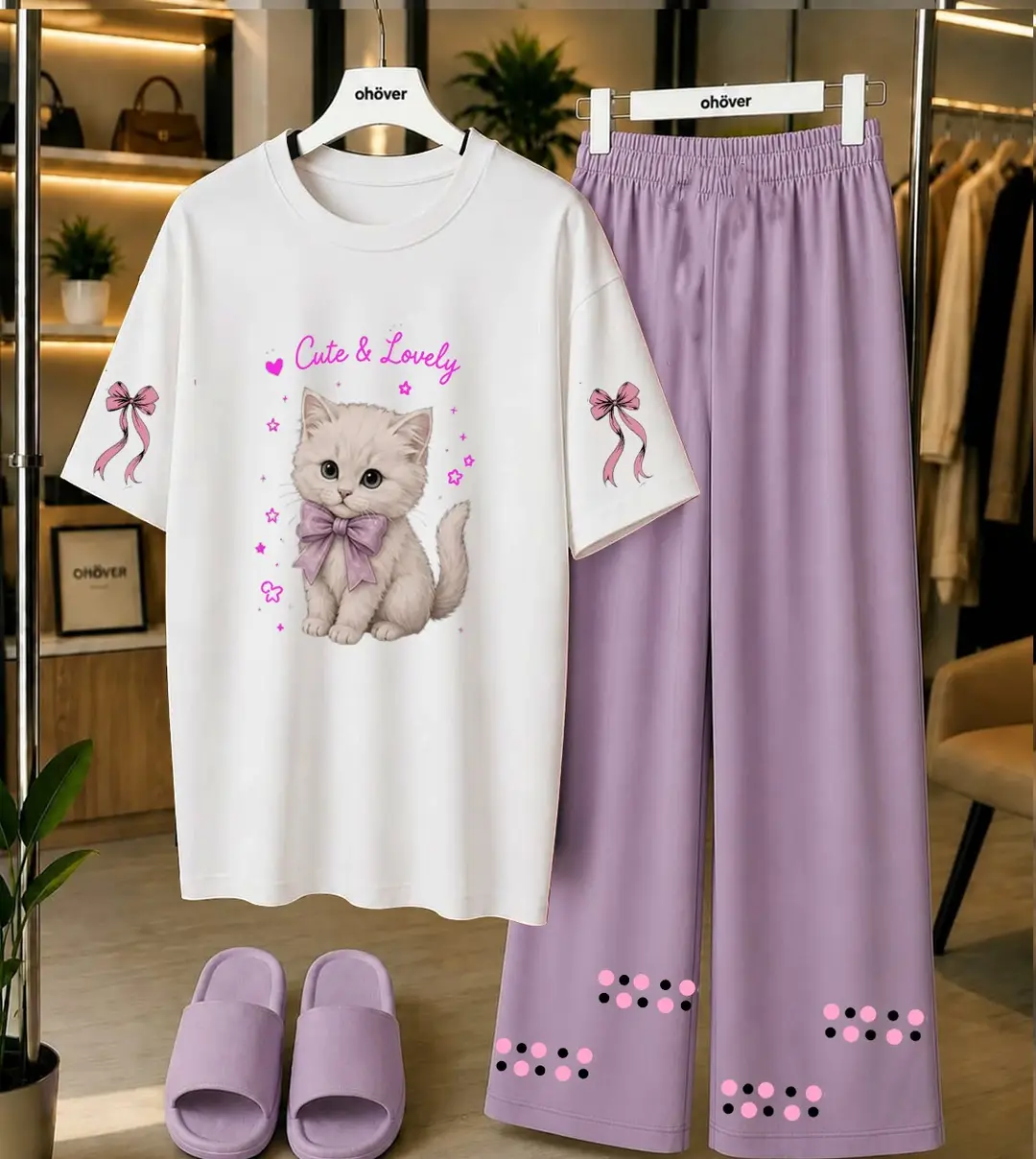 2 Pcs Women's Stitched Cotton Jersey Printed Night Suit