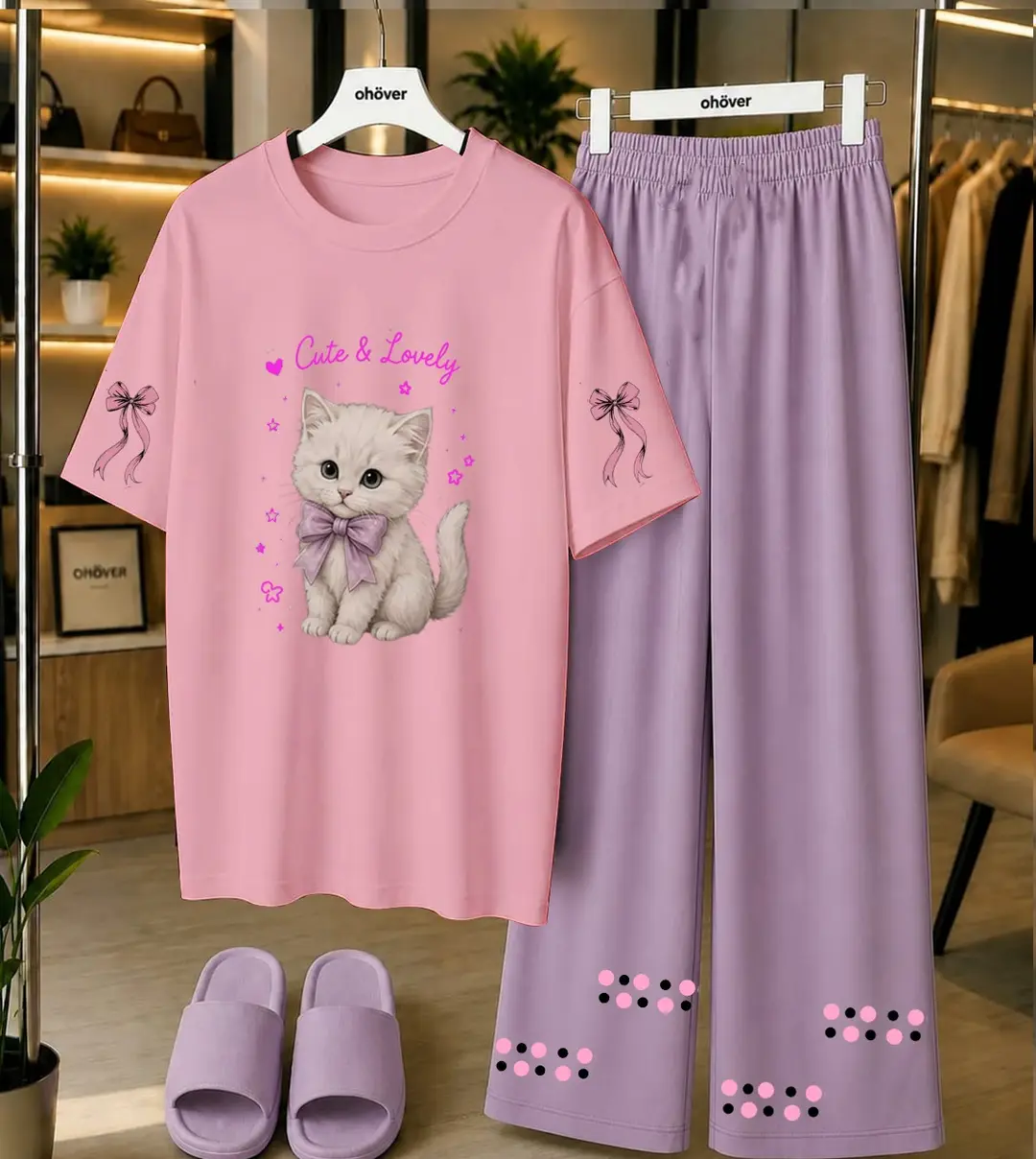 2 Pcs Women's Stitched Cotton Jersey Printed Night Suit