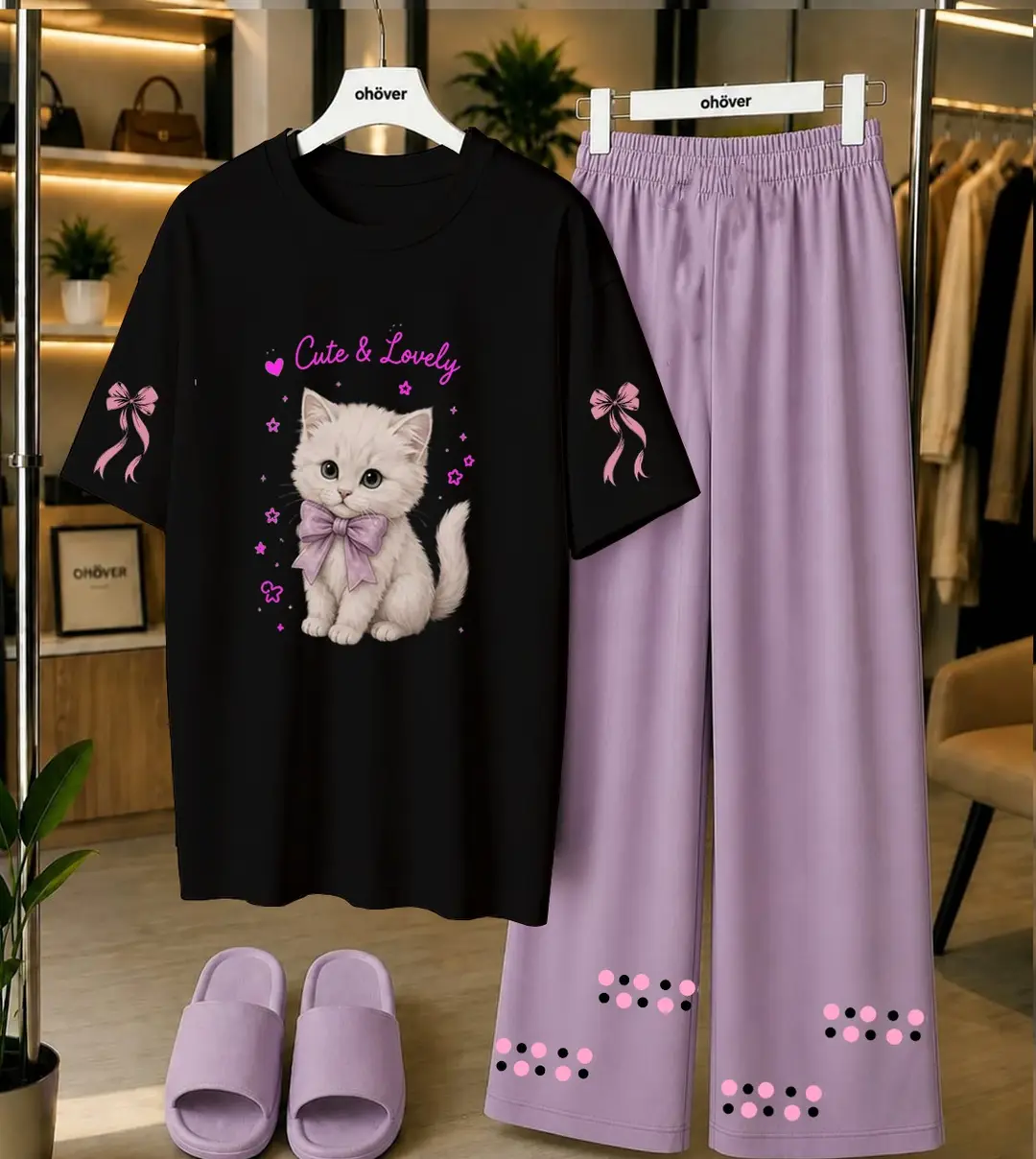 2 Pcs Women's Stitched Cotton Jersey Printed Night Suit