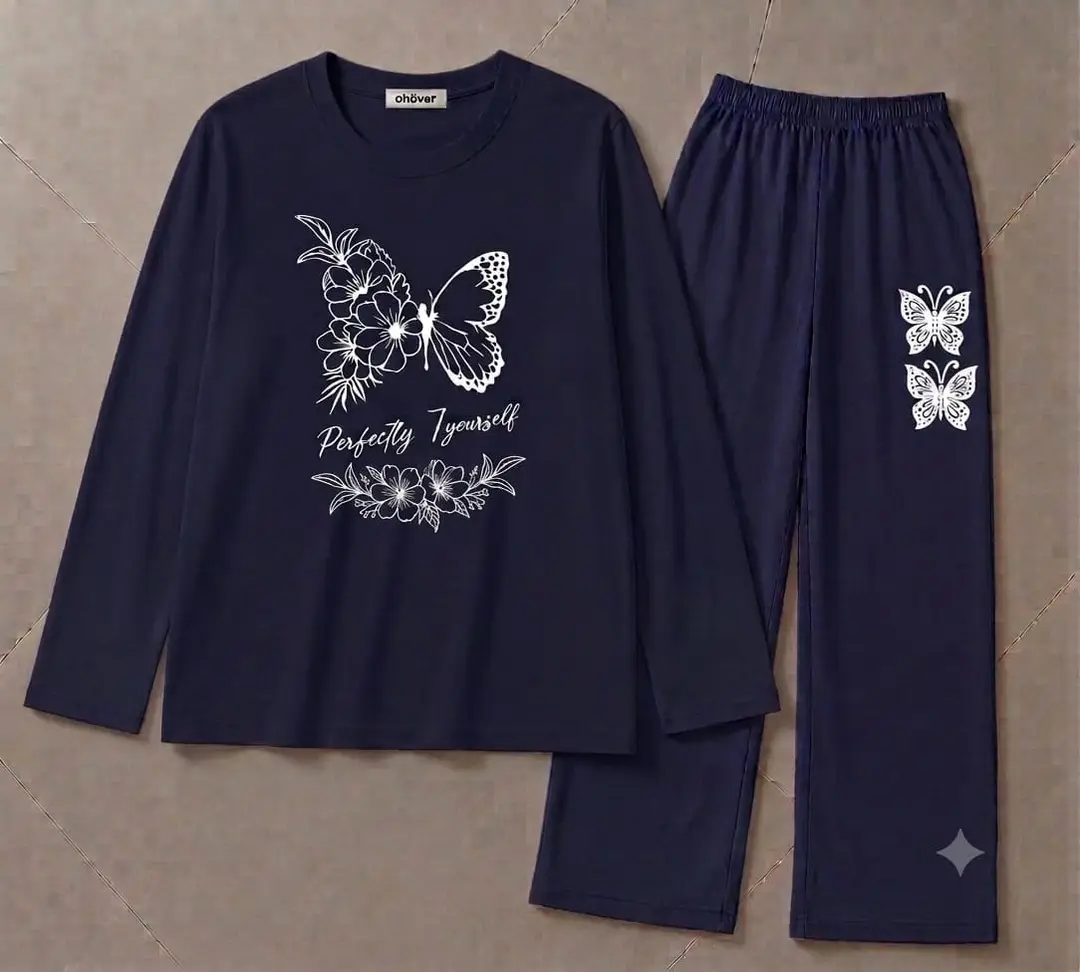2 Pcs Women's Stitched Cotton Jersey Printed Night Suit