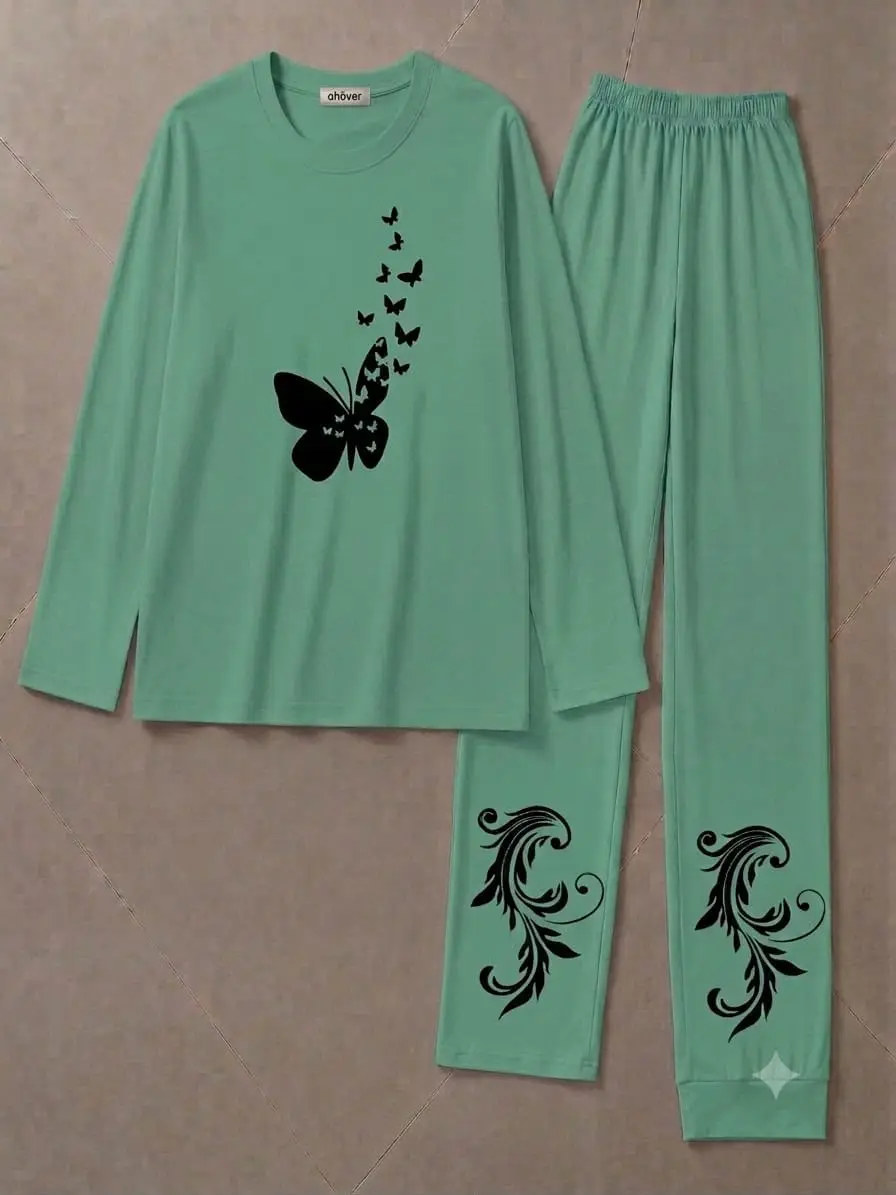 2 Pcs Women's Stitched Cotton Jersey Printed Night Suit