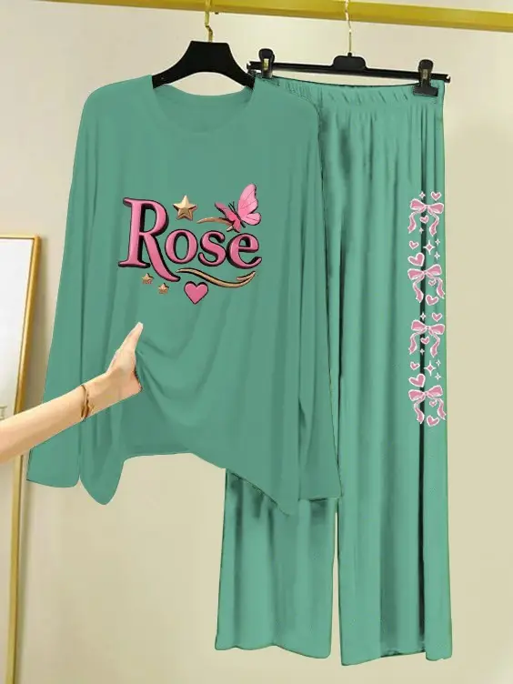 2 Pcs Women's Stitched Cotton Jersey Printed Night Suit