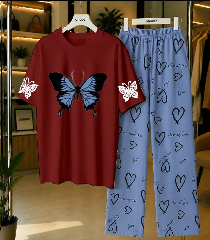 2 Pcs Women's Stitched Cotton Jersey Printed Night Suit