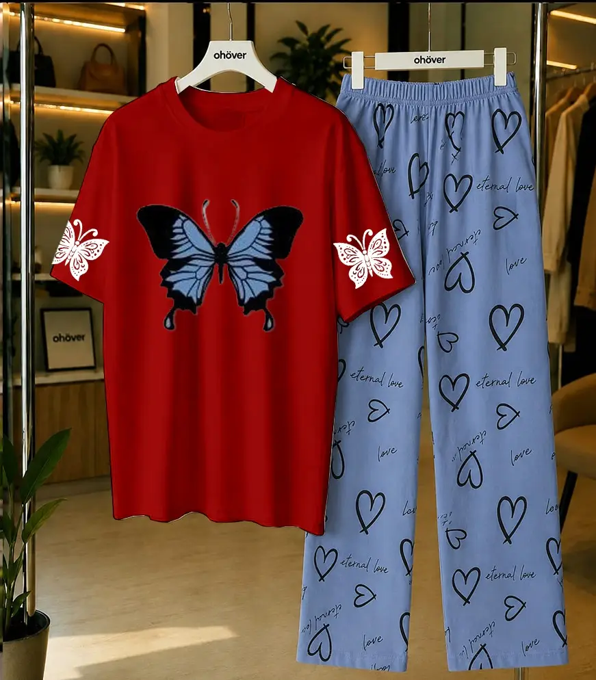 2 Pcs Women's Stitched Cotton Jersey Printed Night Suit