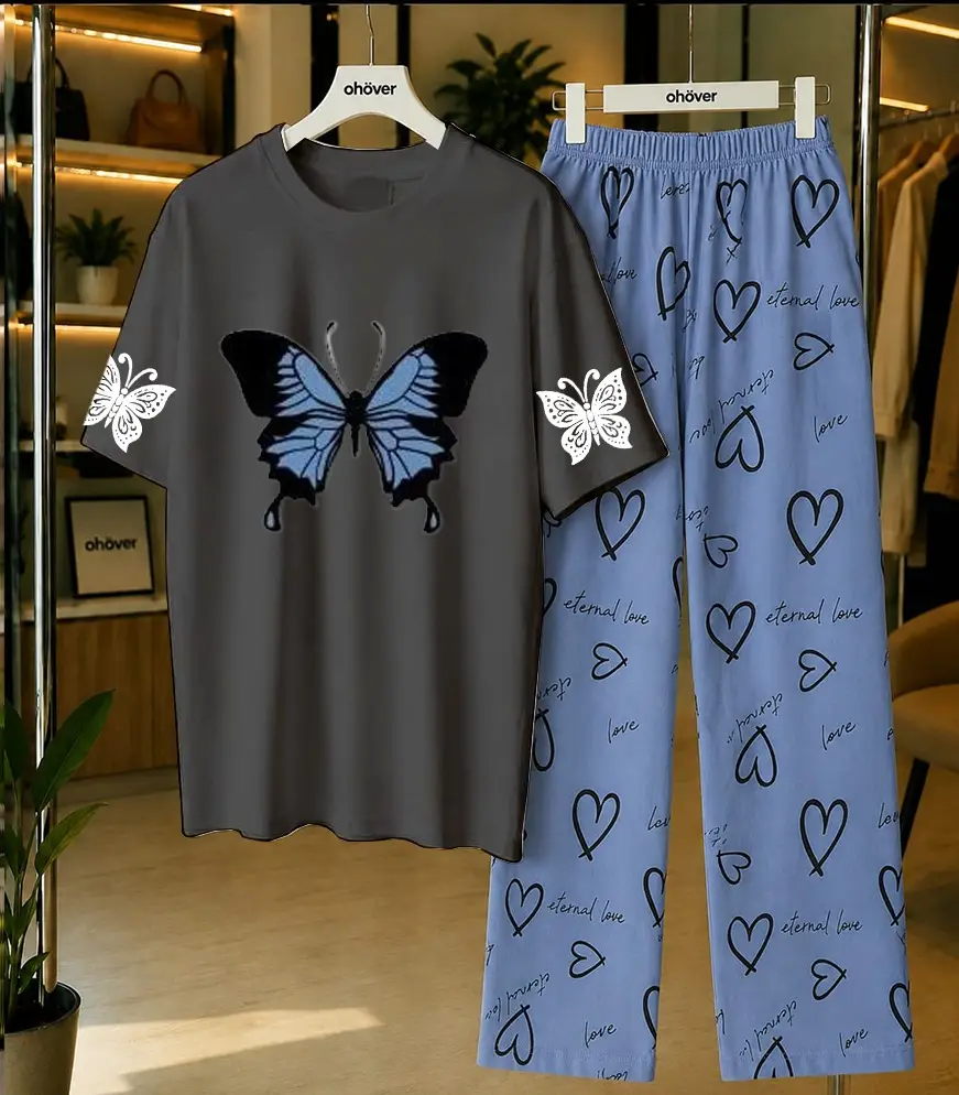 2 Pcs Women's Stitched Cotton Jersey Printed Night Suit
