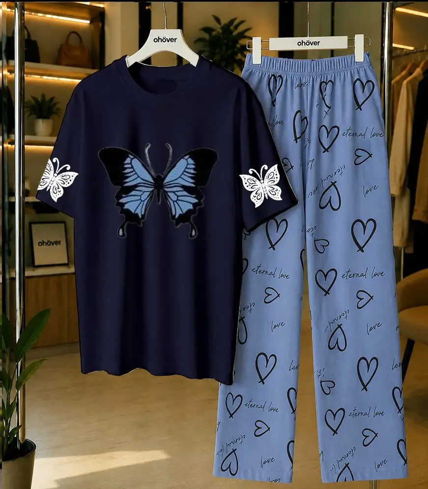 2 Pcs Women's Stitched Cotton Jersey Printed Night Suit
