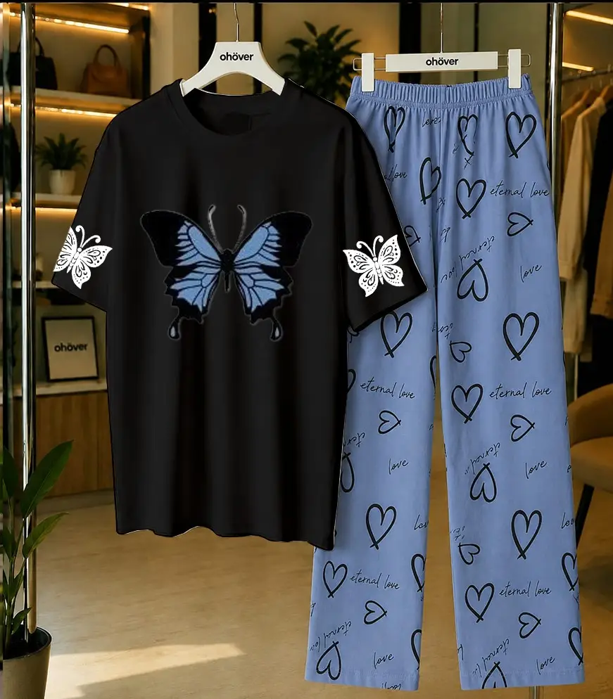 2 Pcs Women's Stitched Cotton Jersey Printed Night Suit