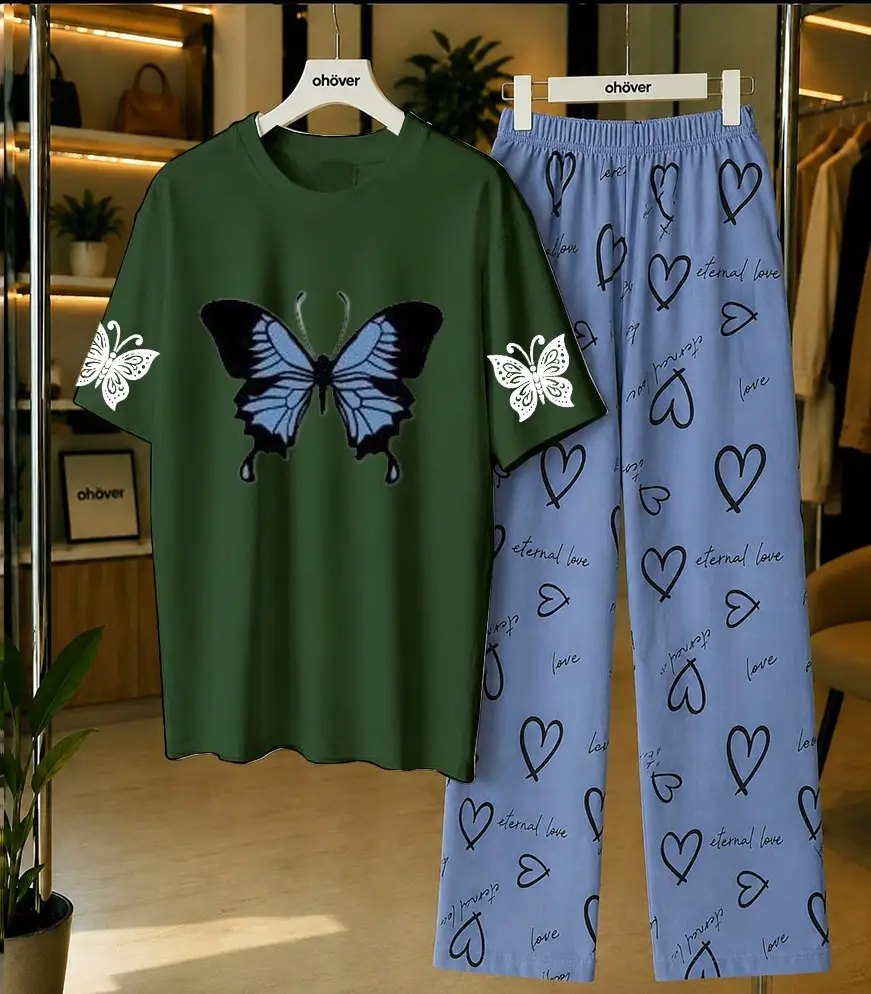 2 Pcs Women's Stitched Cotton Jersey Printed Night Suit