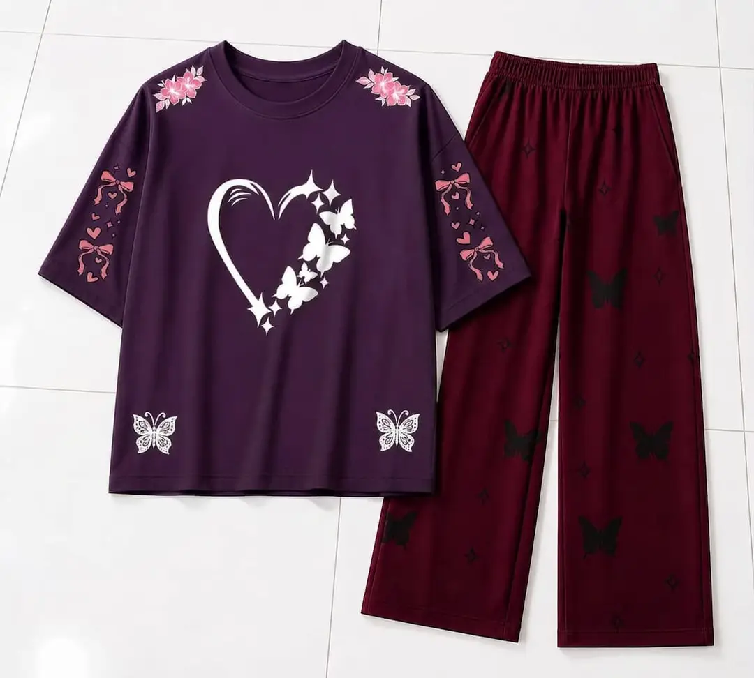 2 Pcs Women's Stitched Cotton Jersey Printed Night Suit