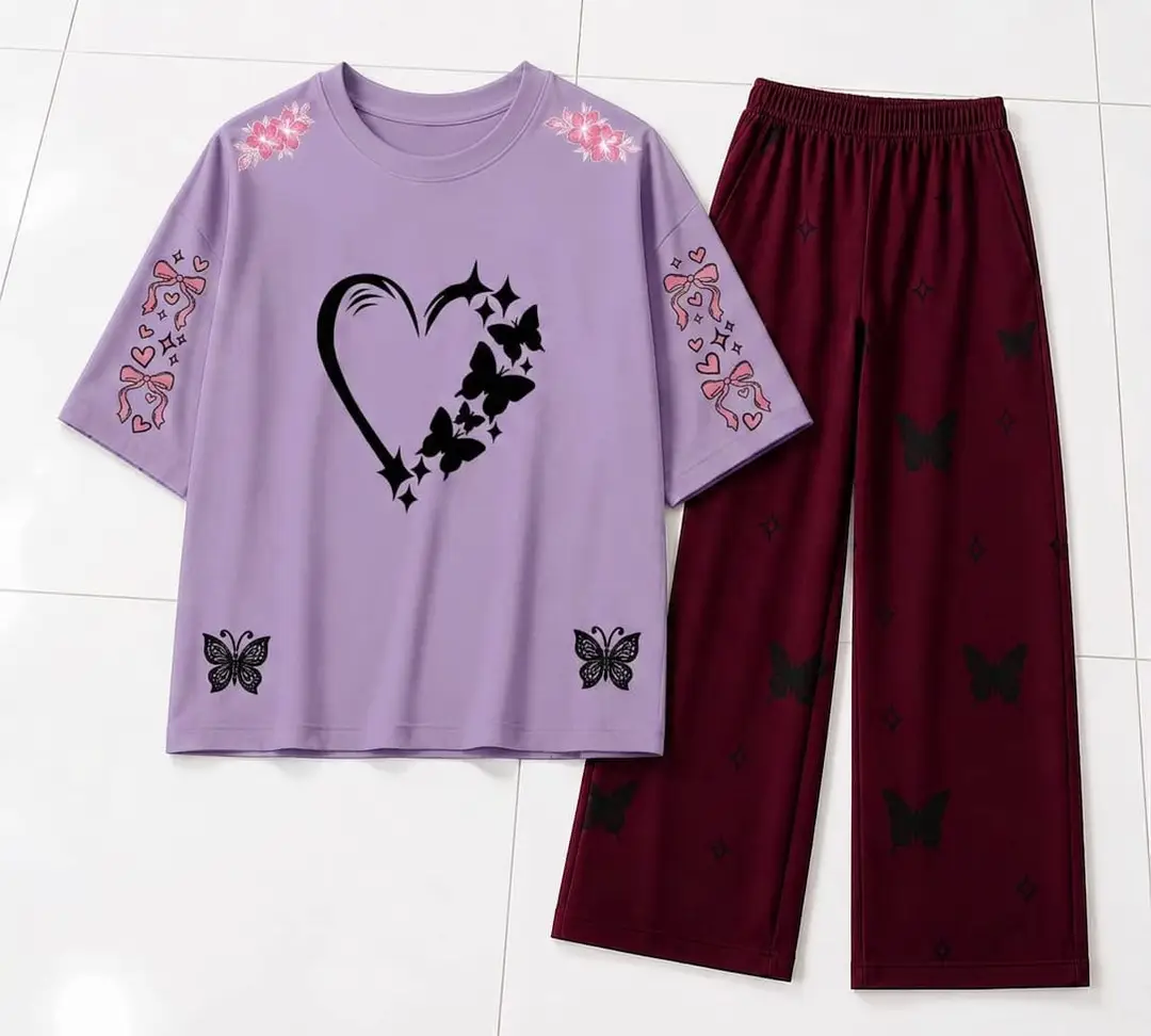 2 Pcs Women's Stitched Cotton Jersey Printed Night Suit