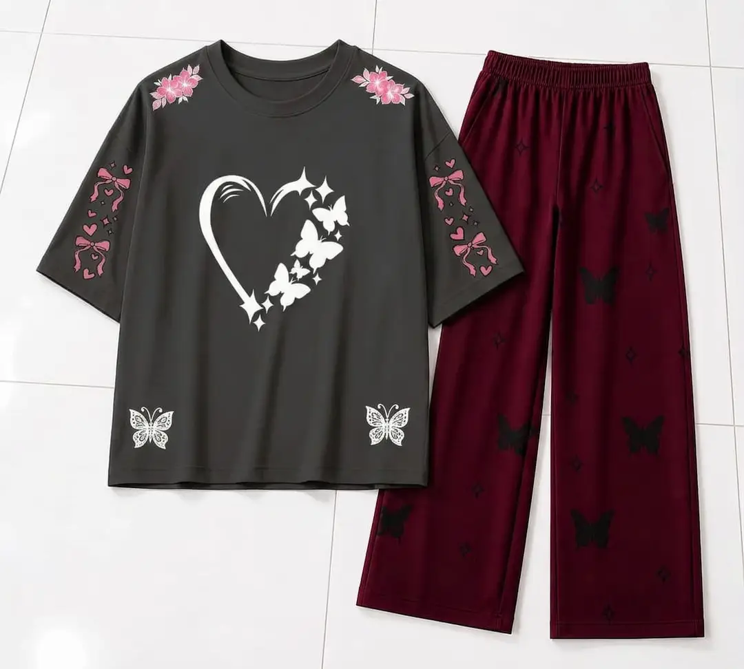 2 Pcs Women's Stitched Cotton Jersey Printed Night Suit