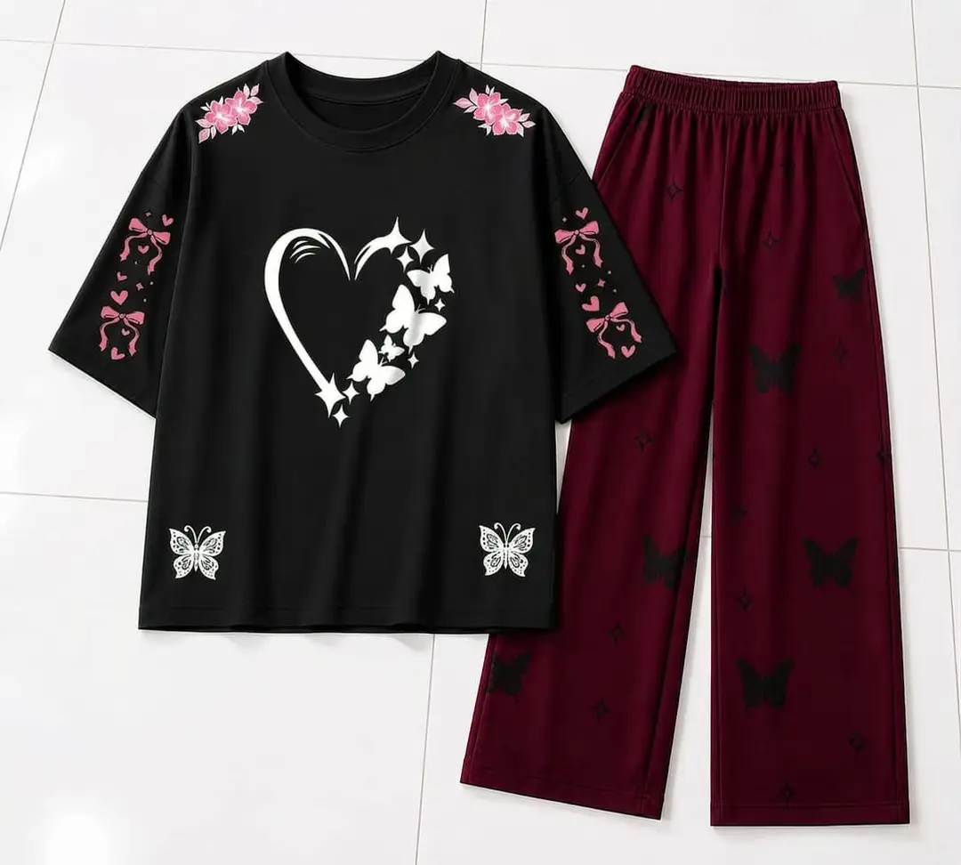 2 Pcs Women's Stitched Cotton Jersey Printed Night Suit