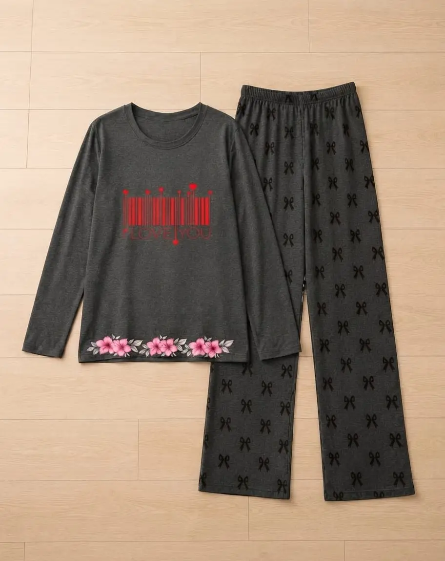 2 Pcs Women's Stitched Cotton Jersey Printed Night Suit