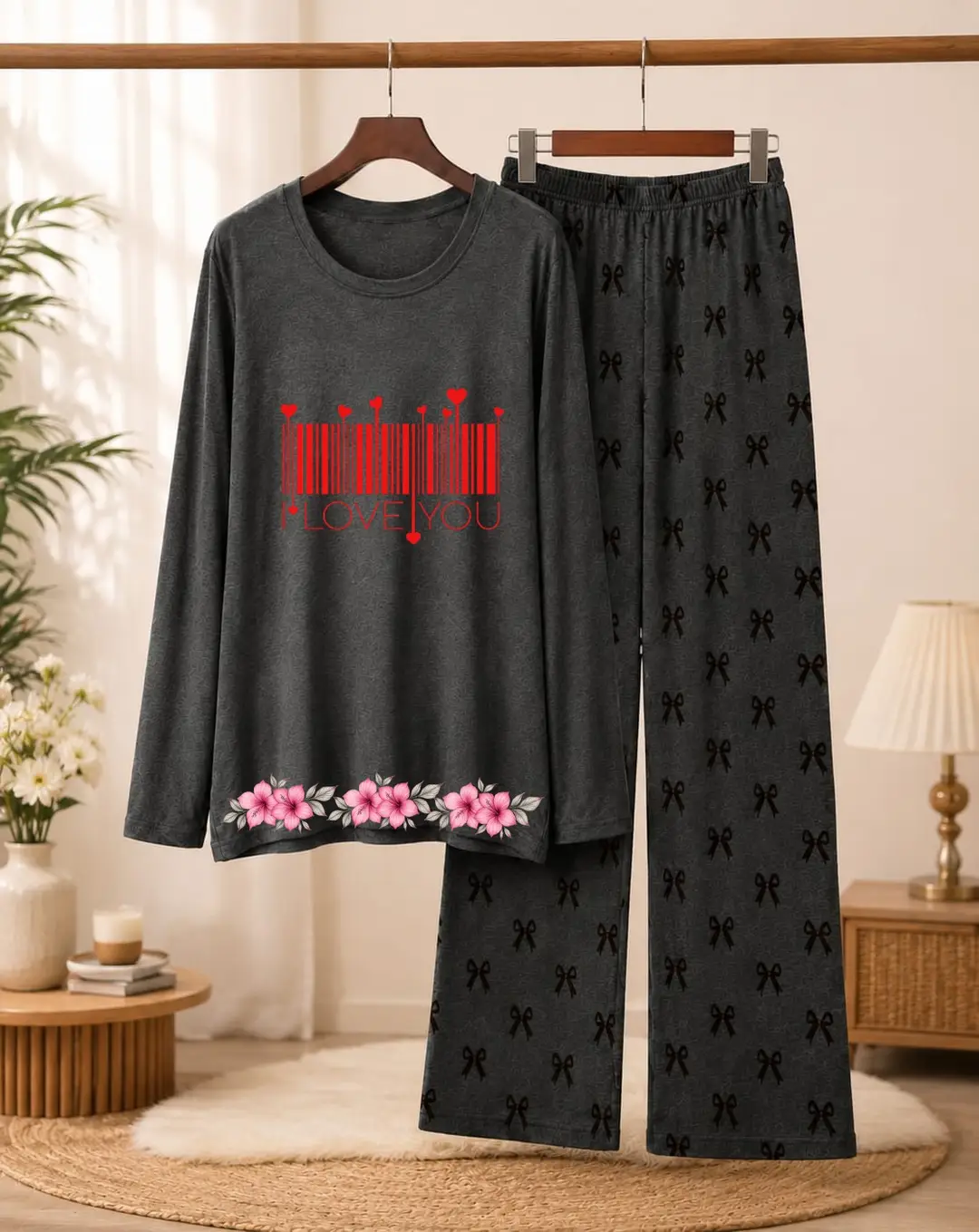 2 Pcs Women's Stitched Cotton Jersey Printed Night Suit