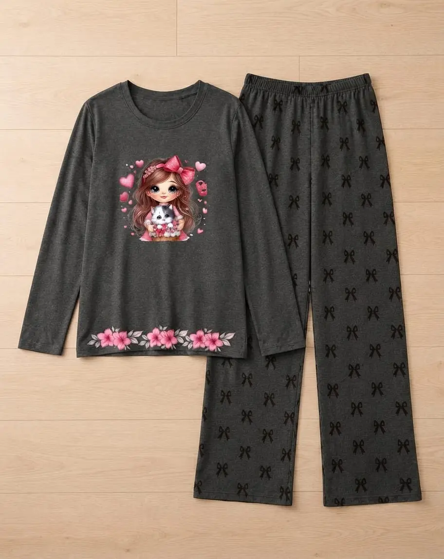 2 Pcs Women's Stitched Cotton Jersey Printed Night Suit