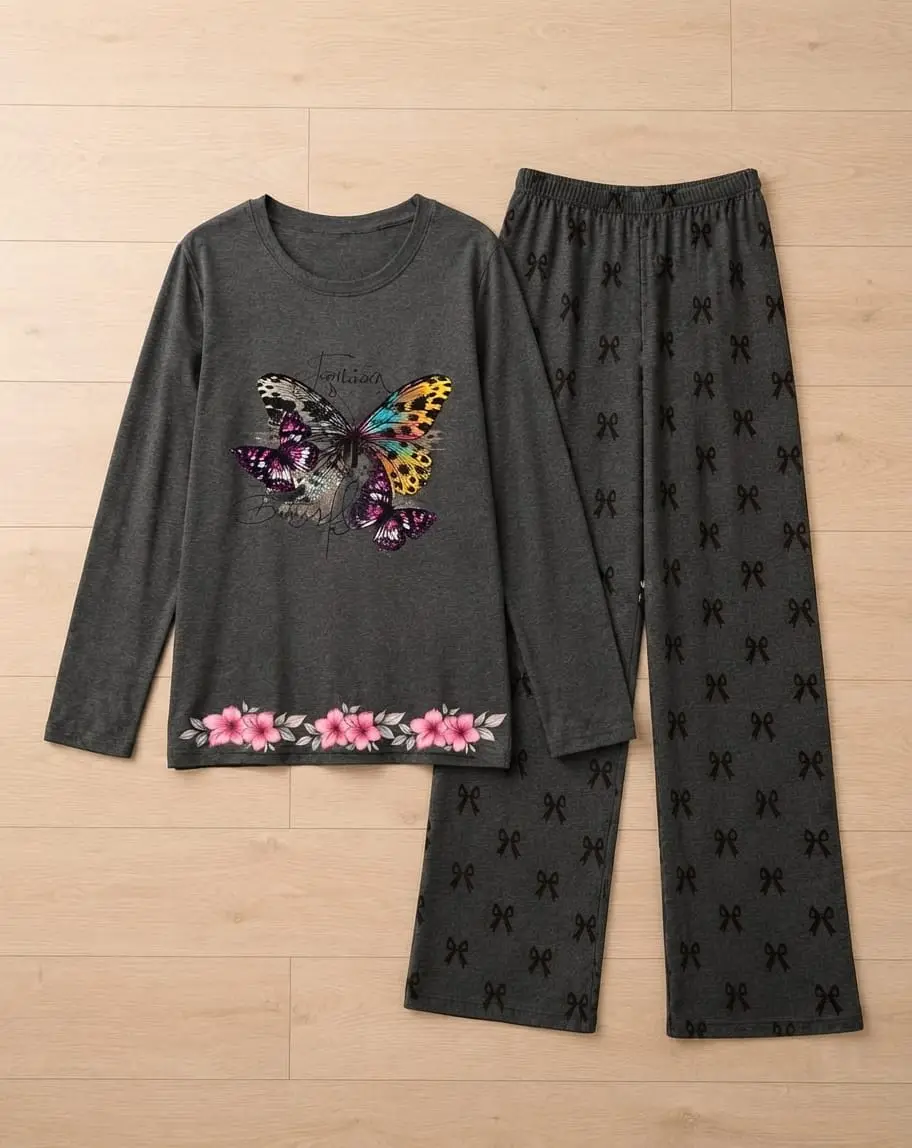 2 Pcs Women's Stitched Cotton Jersey Printed Night Suit
