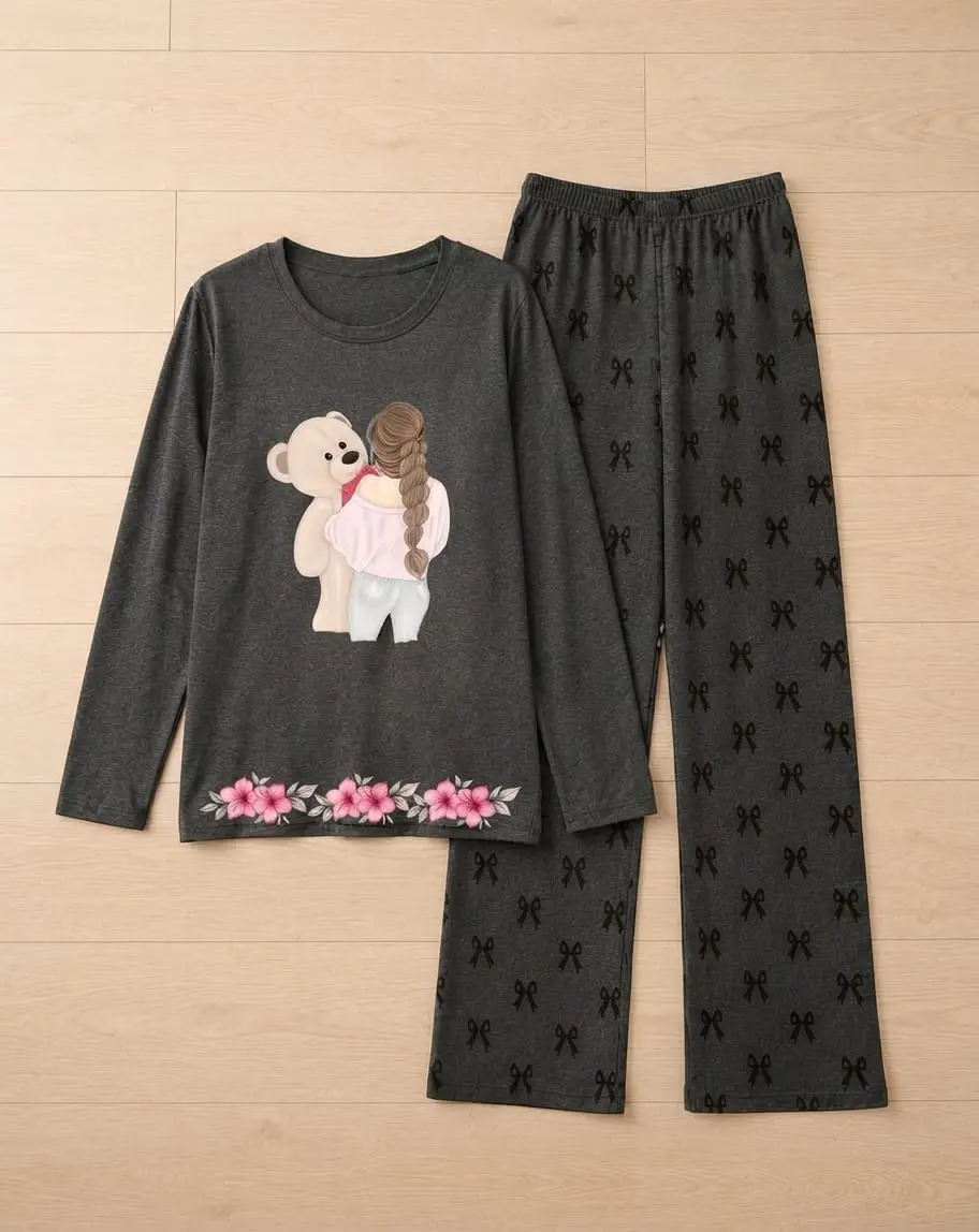 2 Pcs Women's Stitched Cotton Jersey Printed Night Suit