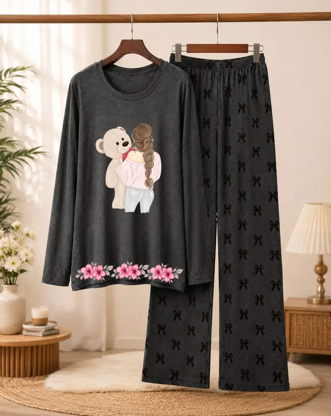 2 Pcs Women's Stitched Cotton Jersey Printed Night Suit